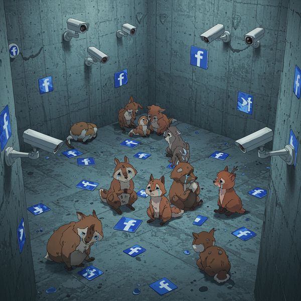Poor innocent woodland creatures crying while being mass-surveilled by facebook